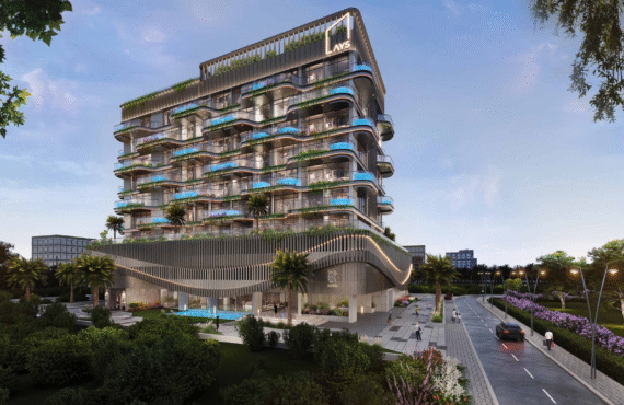 Boutique residential building with water-facing balconies