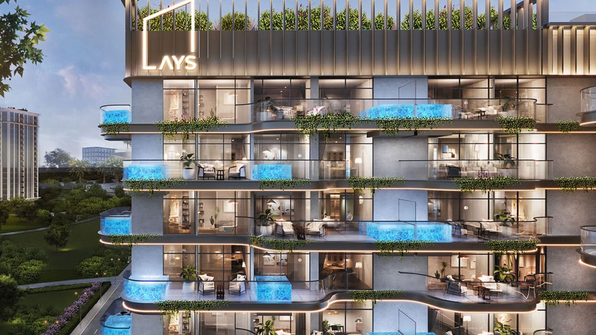 Balcony with full sea and skyline view