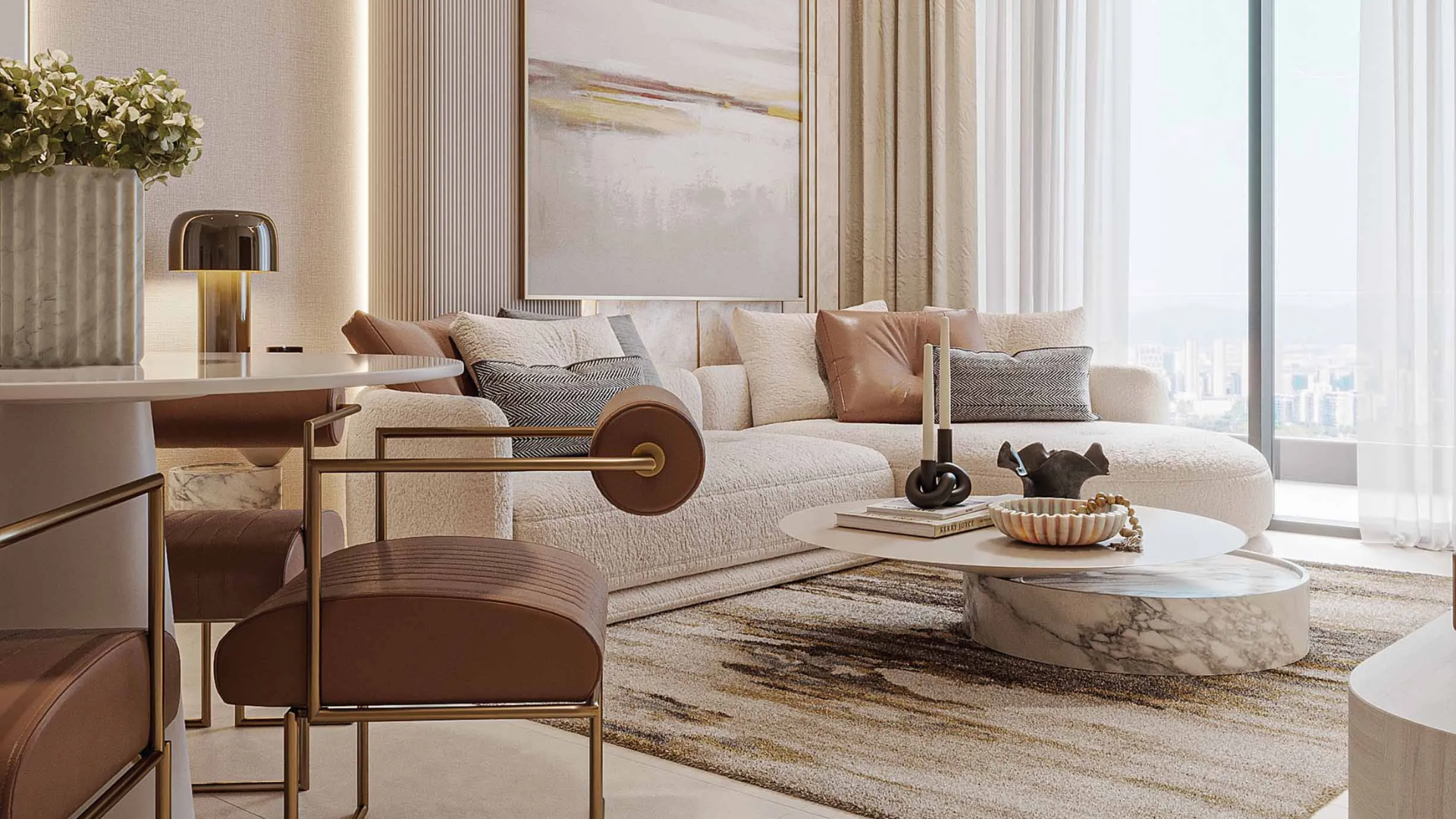 Smart Home System device on a living room table