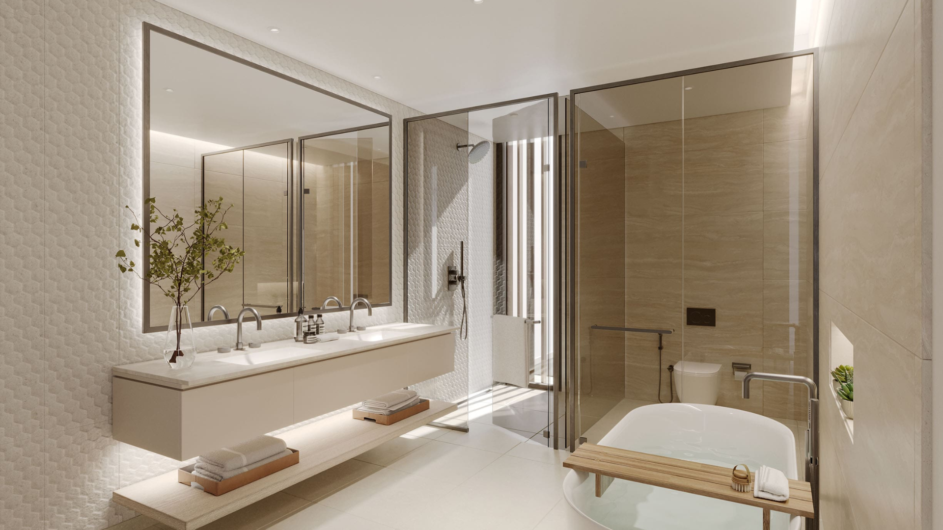 Open-plan living room with elegant hardwood flooring