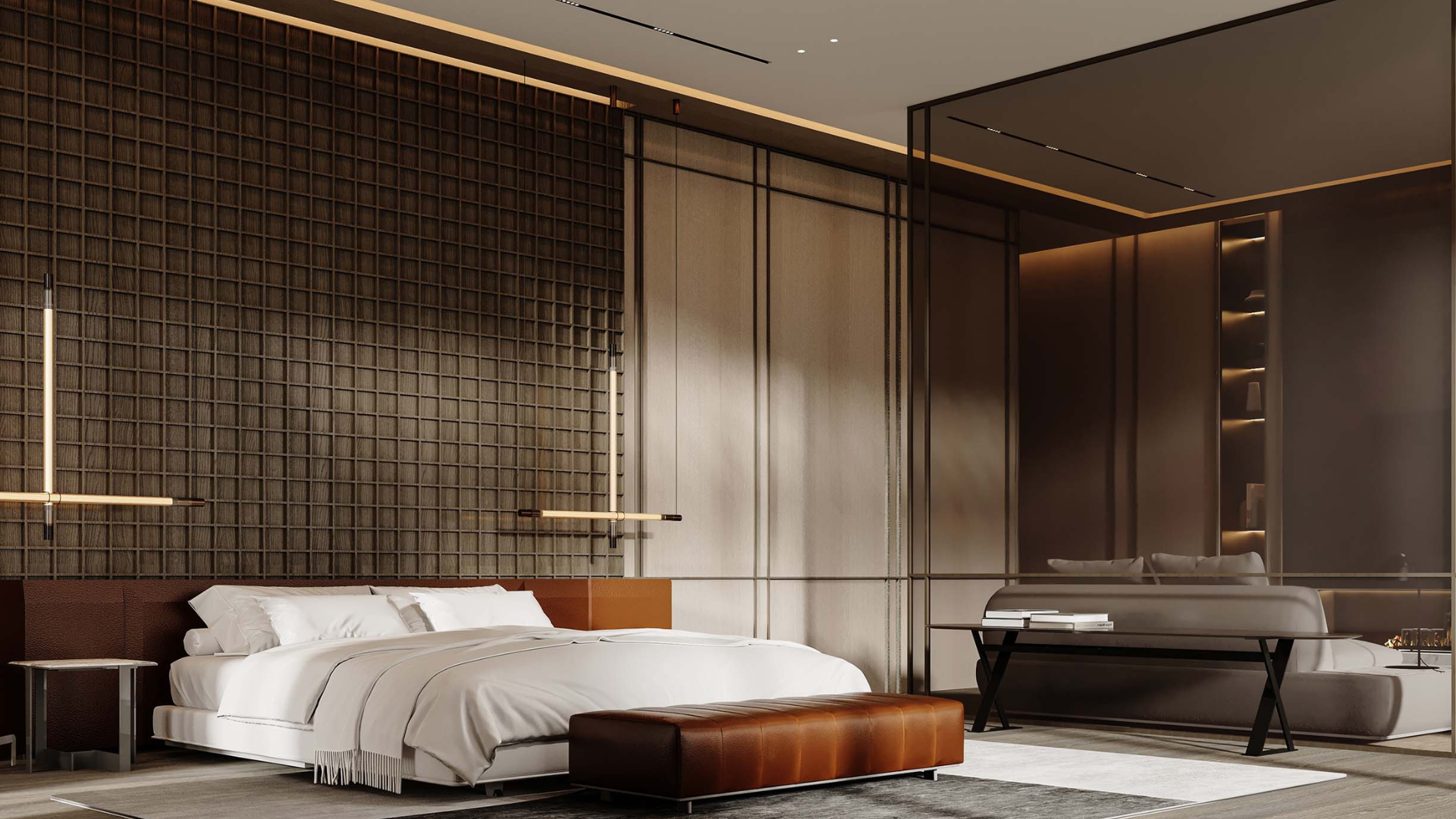 High-end bathroom design with marble finishes and premium fittings