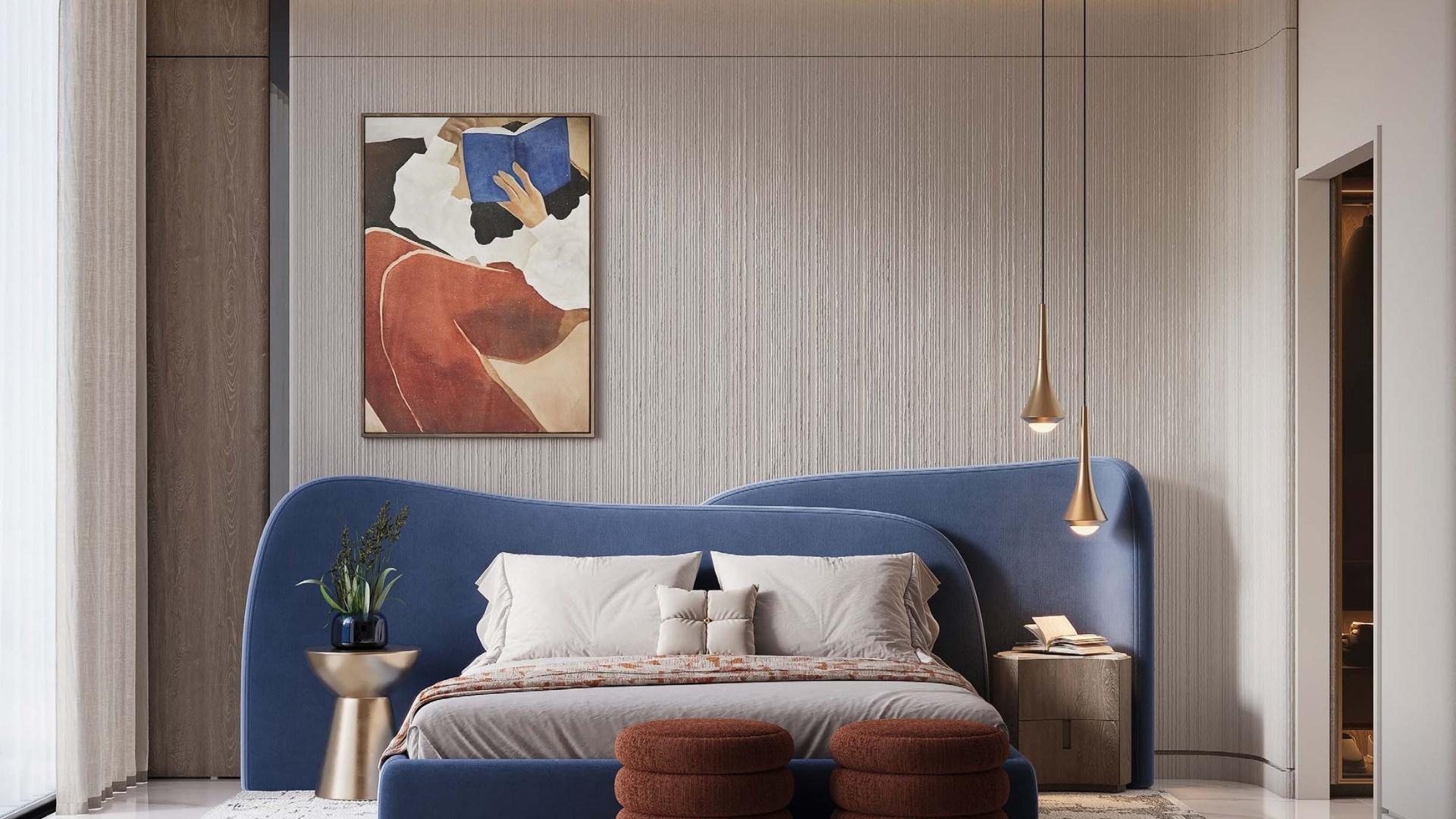 Modern bathroom with glass shower and sleek fittings