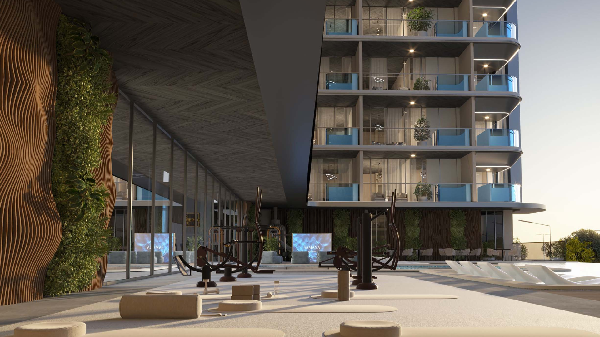 High-floor view overlooking the city and skyline