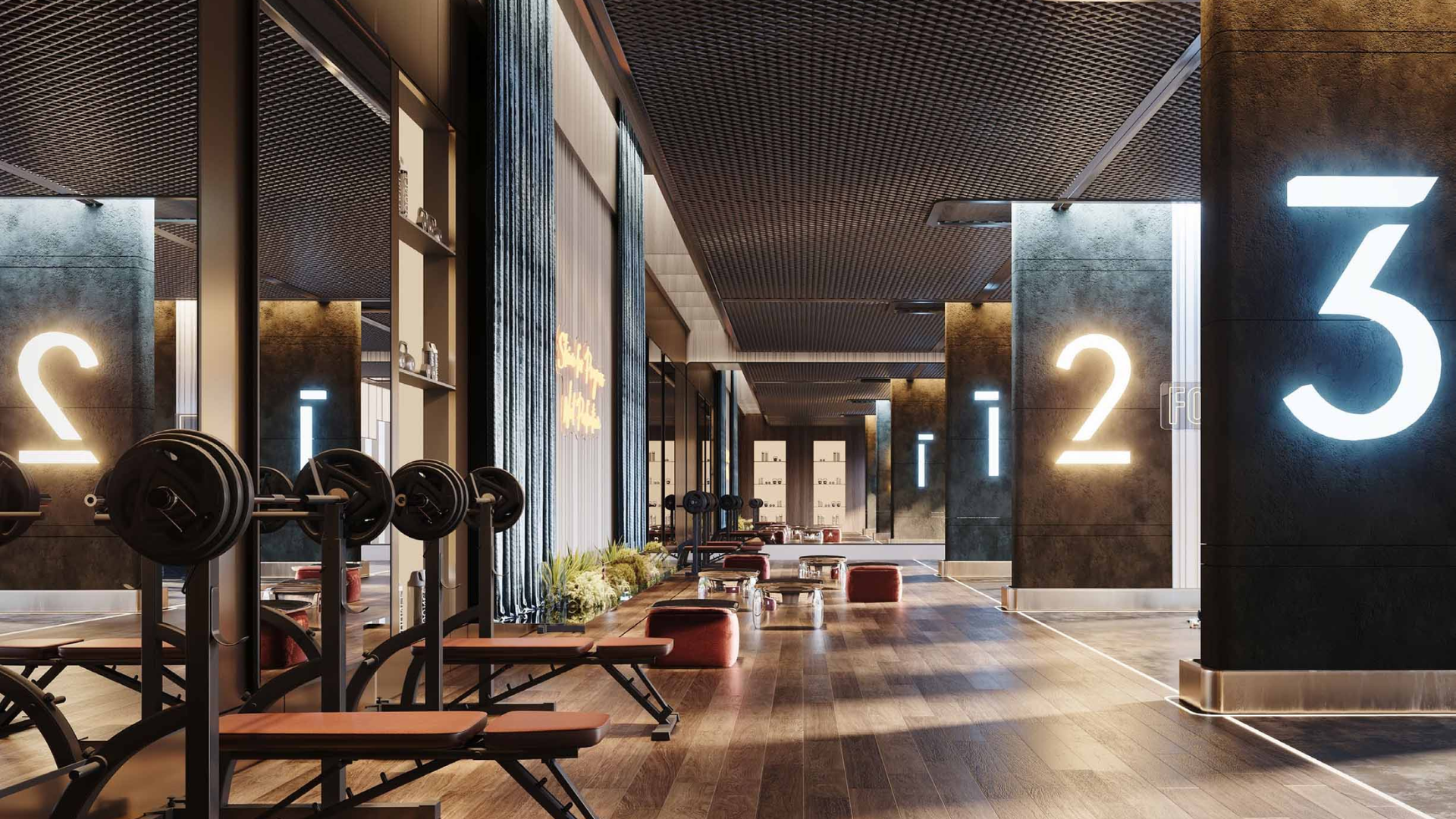 Fully equipped gym with cardio and weights