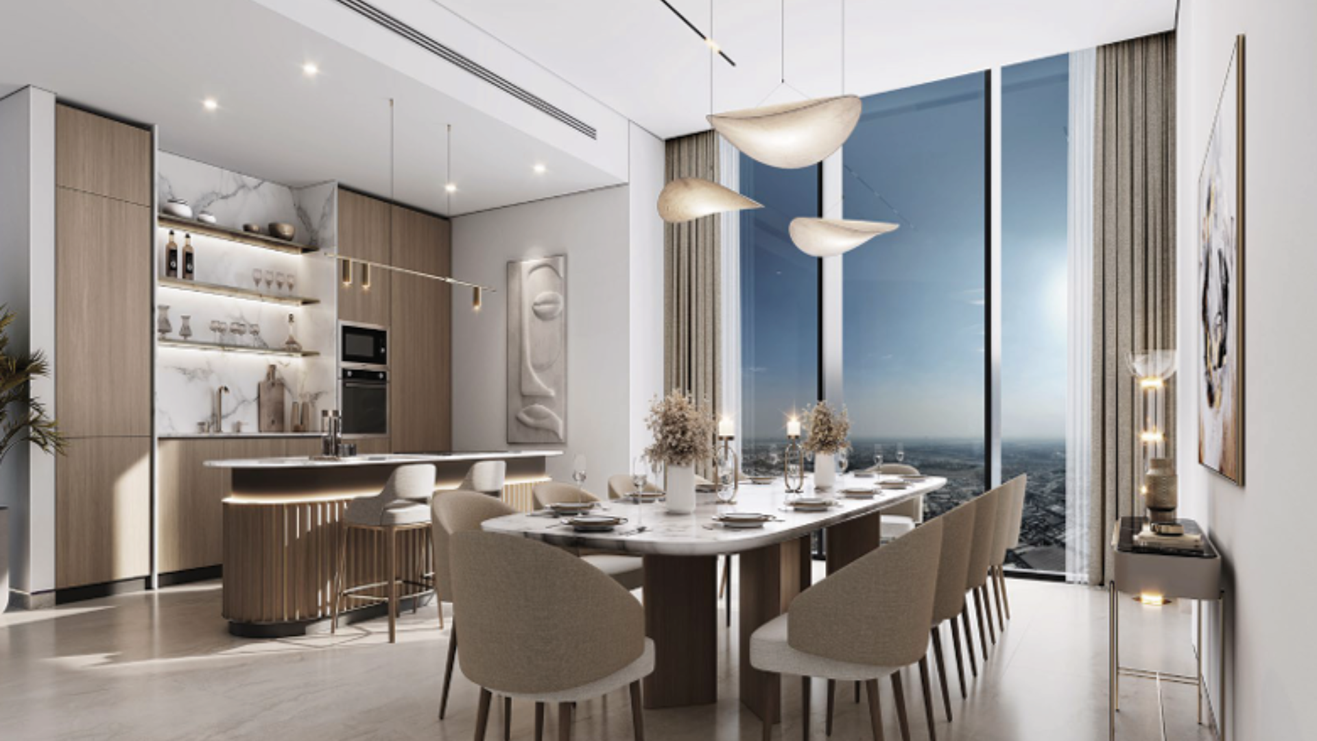 Spacious kitchen with premium appliances and sleek finishes