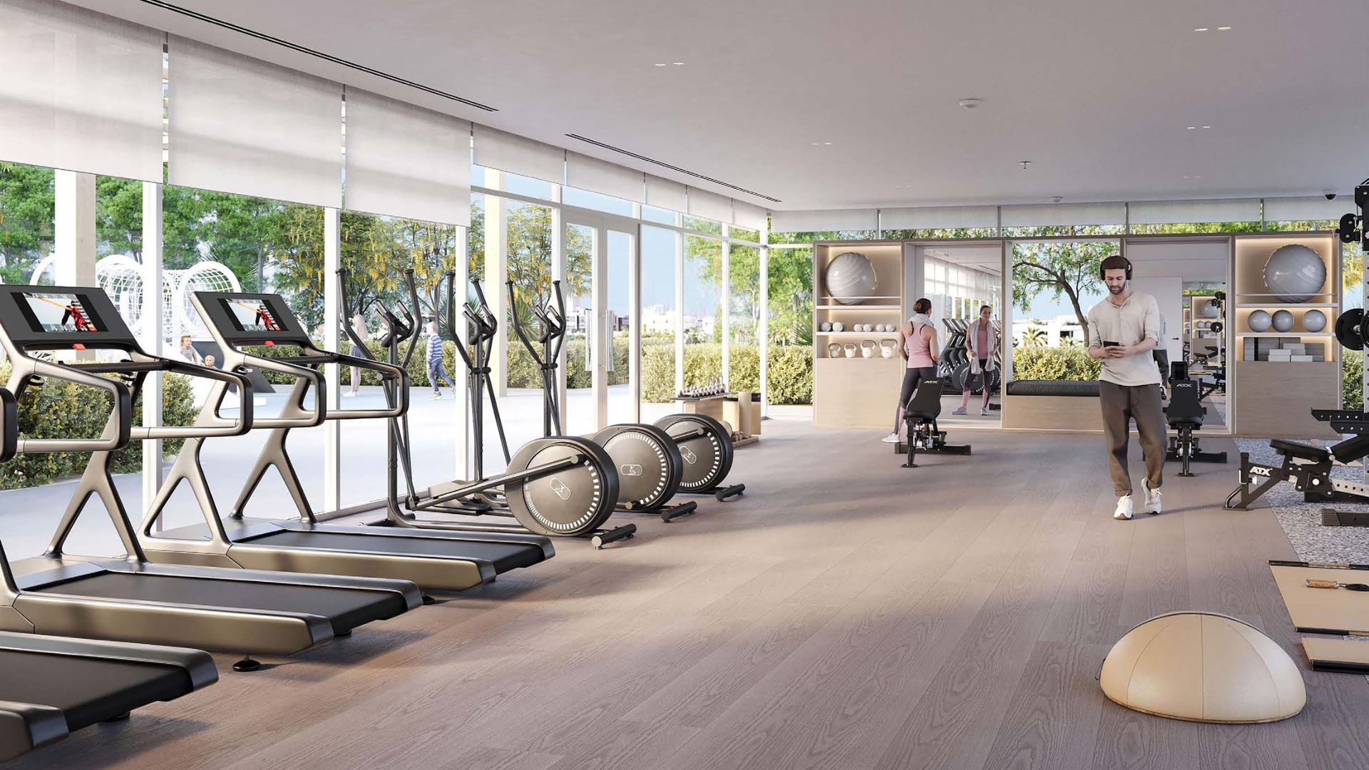 Fully equipped gym with cardio and strength training machines