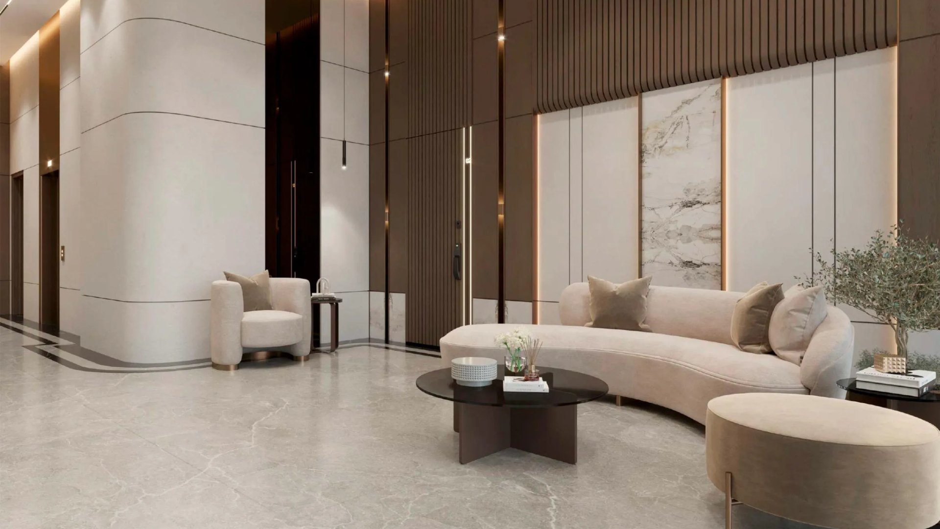 Spacious living room in a 1-bedroom apartment at Lilian Residences with a private balcony