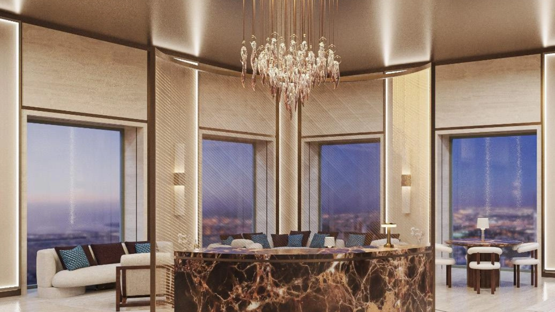 A serene indoor wellness area with a Japanese-inspired design, featuring bamboo plants, stone accents, and a meditation space.