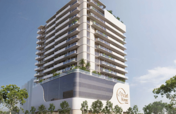 A bright and elegantly designed studio apartment interior at Pearl House 4, showcasing the high-quality finishes and efficient use of space.