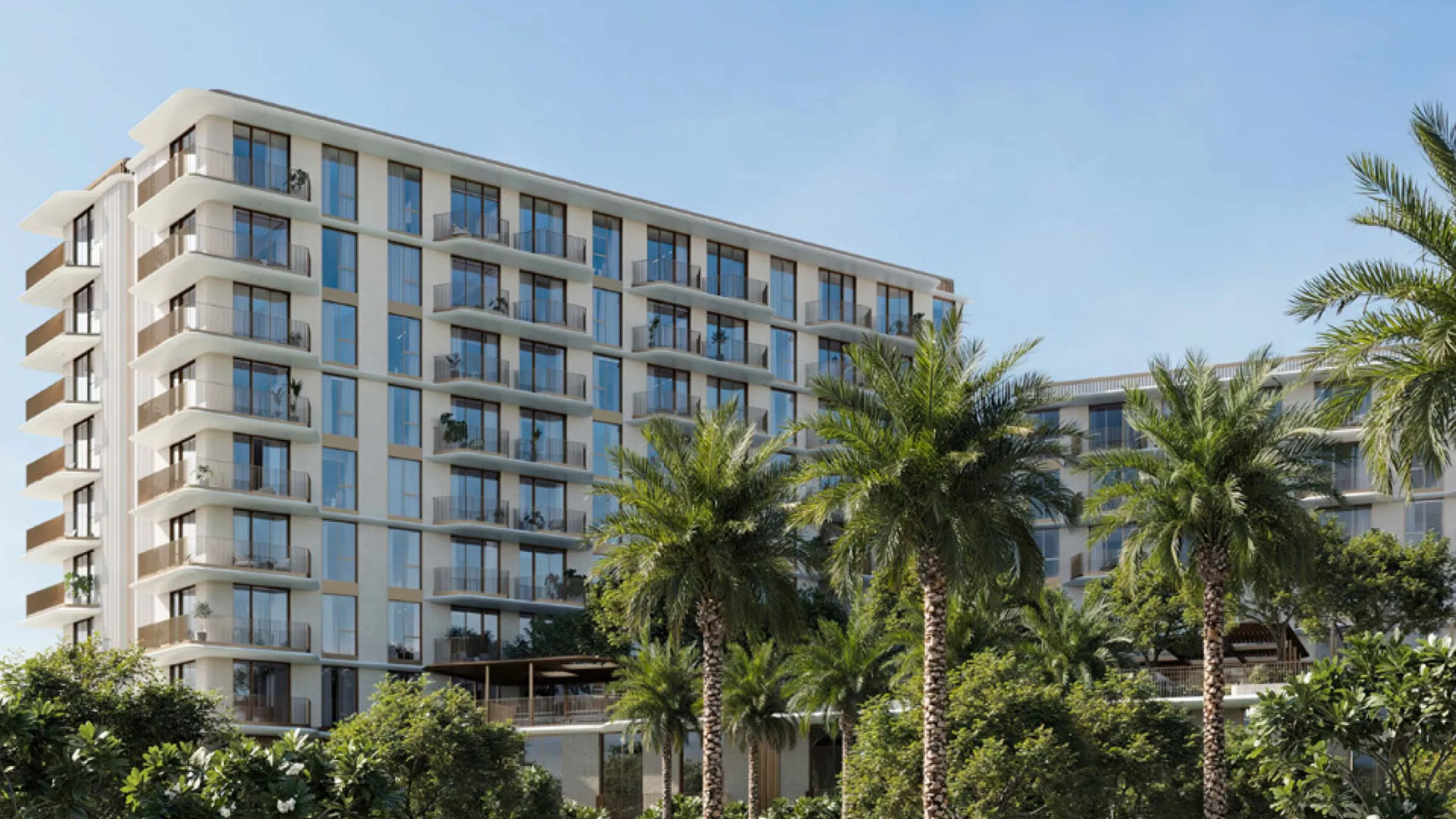 A bright and spacious living area inside a SERA residence, showcasing a clean, modern aesthetic and panoramic views.