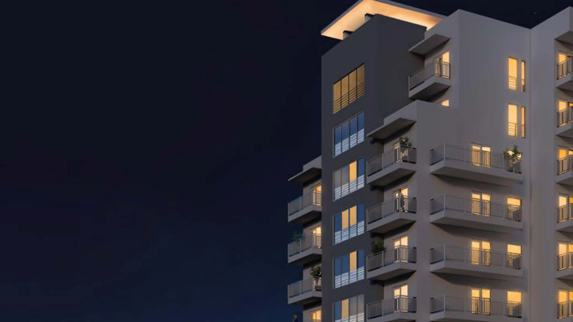 Evening view of South Garden Tower 3 by WASL with illuminated balconies and modern architectural design.